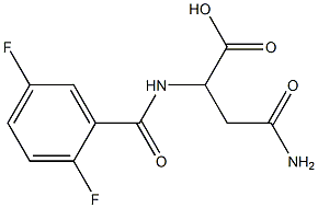 4-amino-2-[(2,5-difluorobenzoyl)amino]-4-oxobutanoic acid Struktur