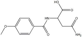 4-amino-2-[(4-methoxybenzoyl)amino]-4-oxobutanoic acid Struktur