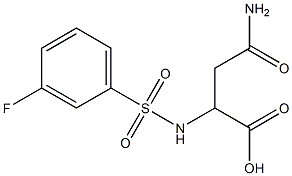 4-amino-2-{[(3-fluorophenyl)sulfonyl]amino}-4-oxobutanoic acid Struktur