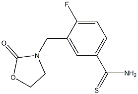 4-fluoro-3-[(2-oxo-1,3-oxazolidin-3-yl)methyl]benzene-1-carbothioamide Struktur