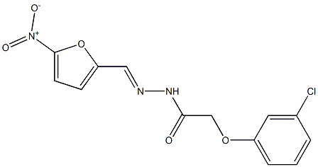 2-(3-chlorophenoxy)-N'-({5-nitro-2-furyl}methylene)acetohydrazide Struktur