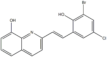 2-[2-(3-bromo-5-chloro-2-hydroxyphenyl)vinyl]-8-quinolinol Struktur