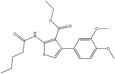 ethyl 4-(3,4-dimethoxyphenyl)-2-(pentanoylamino)-3-thiophenecarboxylate Struktur