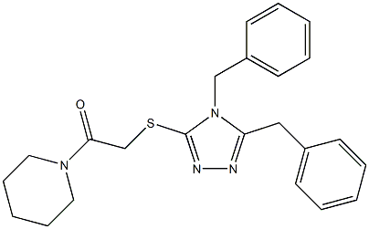 4,5-dibenzyl-4H-1,2,4-triazol-3-yl 2-oxo-2-(1-piperidinyl)ethyl sulfide Struktur