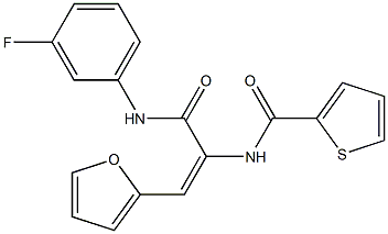 N-[1-[(3-fluoroanilino)carbonyl]-2-(2-furyl)vinyl]-2-thiophenecarboxamide Struktur