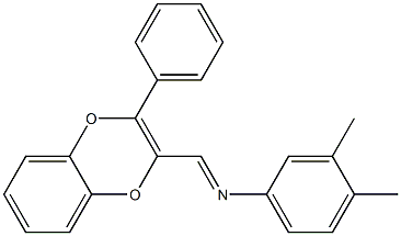 3,4-dimethyl-N-[(3-phenyl-1,4-benzodioxin-2-yl)methylene]aniline Struktur