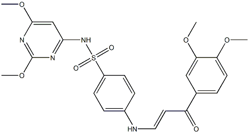 4-{[3-(3,4-dimethoxyphenyl)-3-oxo-1-propenyl]amino}-N-(2,6-dimethoxy-4-pyrimidinyl)benzenesulfonamide Struktur