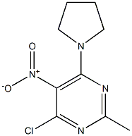 4-chloro-5-nitro-2-methyl-6-(1-pyrrolidinyl)pyrimidine Struktur