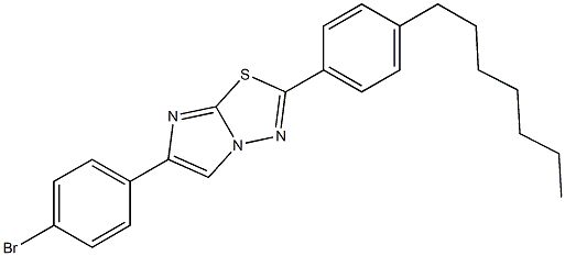 6-(4-bromophenyl)-2-(4-heptylphenyl)imidazo[2,1-b][1,3,4]thiadiazole Struktur