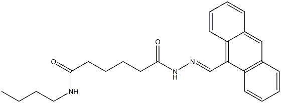 6-[2-(9-anthrylmethylene)hydrazino]-N-butyl-6-oxohexanamide Struktur