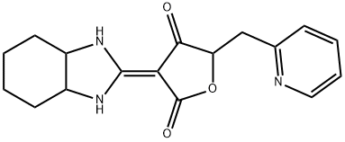 3-octahydro-2H-benzimidazol-2-ylidene-5-(2-pyridinylmethyl)-2,4(3H,5H)-furandione Struktur