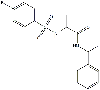 2-{[(4-fluorophenyl)sulfonyl]amino}-N-(1-phenylethyl)propanamide Struktur