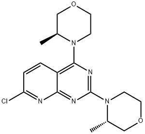 (3S,3'S)-4,4'-(7-chloropyrido[2,3-d]pyriMidine-2,4-diyl)bis(3-MethylMorpholine) Struktur