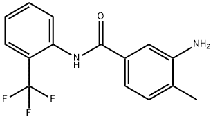 3-amino-4-methyl-N-[2-(trifluoromethyl)phenyl]benzamide Struktur