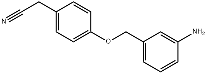 2-{4-[(3-aminophenyl)methoxy]phenyl}acetonitrile Struktur