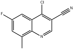 4-chloro-6-fluoro-8-methylquinoline-3-carbonitrile Struktur