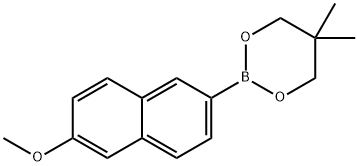 2-(6-Methoxy-naphthalen-2-yl)-5,5-dimethyl-1,3,2-dioxaborinane Struktur