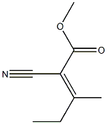 2-pentenoic acid, 2-cyano-3-methyl-, methyl ester (2E) Struktur