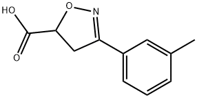 3-(3-methylphenyl)-4,5-dihydro-1,2-oxazole-5-carboxylic acid Struktur