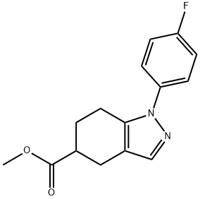 methyl 1-(4-fluorophenyl)-4,5,6,7-tetrahydro-1H-indazole-5-carboxylate Struktur