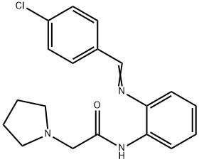 N-[2-[[(4-chlorophenyl)methylene]amino]phenyl]-1-Pyrrolidineacetamide Struktur