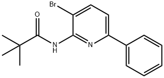 Propanamide, N-(3-bromo-6-phenyl-2-pyridinyl)-2,2-dimethyl- Struktur