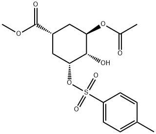 methyl (1R,3R,4S,5R)-3-acetoxy-4-hydroxy-5-(tosyloxy)cyclohexane-1-carboxylate Struktur