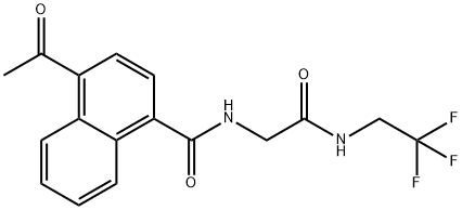 4-acetyl-N-{2-oxo-2-[(2,2,2-trifluoroethyl)amino]ethyl}-1-naphthamide Struktur