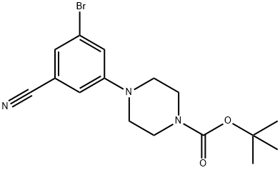 tert-butyl 4-(3-bromo-5-cyanophenyl)piperazine-1-carboxylate Struktur