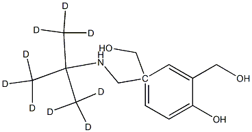 1,3-Benzenedimethanol,1-[[[1,1-di(methyl-d3)ethyl-2,2,2-d3]amino]methyl]-4-hydroxy-,(1R)- Struktur