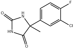 5-(3-chloro-4-fluorophenyl)-5-methylimidazolidine-2,4-dione Struktur