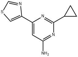 4-Amino-6-(4-thiazolyl)-2-cyclopropylpyrimidine Struktur