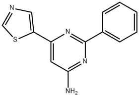 4-Amino-2-phenyl-6-(5-thiazolyl)pyrimidine Struktur