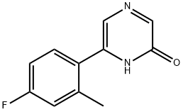 2-Hydroxy-6-(4-fluoro-2-methylphenyl)pyrazine Struktur