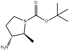 1-Pyrrolidinecarboxylic acid, 3-amino-2-methyl-, 1,1-dimethylethyl ester, (2S,3R)- Struktur