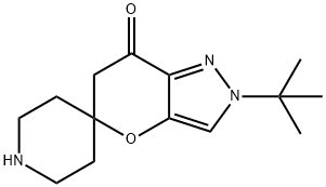 2'-(tert-Butyl)-2'h-spiro[piperidine-4,5'-pyrano[3,2-c]pyrazol]-7'(6'h)-one Struktur