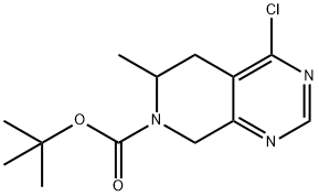 tert-butyl 4-chloro-6-methyl-5,6-dihydropyrido[3,4-d]pyrimidine-7(8H)-carboxylate Struktur