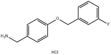 {4-[(3-fluorophenyl)methoxy]phenyl}methanamine hydrochloride Struktur