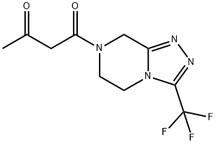 1-[3-(Trifluoromethyl)-5,6-dihydro-[1,2,4]triazolo[4,3-a]pyrazin-7(8H)-yl]-1,3-butanedione Struktur