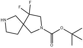 tert-butyl 4,4-difluoro-2,7-diazaspiro[4.4]nonane-2-carboxylate Struktur