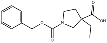 1-Benzyl 3-ethyl pyrrolidine-1,3-dicarboxylate Struktur