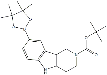 tert-Butyl 8-(4,4,5,5-tetramethyl-1,3,2-dioxaborolan-2-yl)-3,4-dihydro-1H-pyrido[4,3-b]indole-2(5H)-carboxylate Struktur