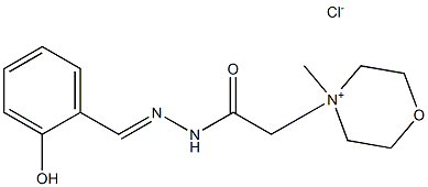 4-({N'-[(2-hydroxyphenyl)methylidene]hydrazinecarbonyl}methyl)-4-methylmorpholin-4-ium chloride Struktur