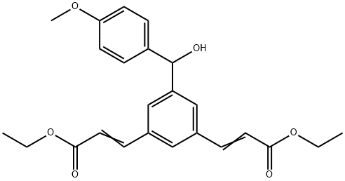 (2E,2'E)-Diethyl 3,3'-(5-(hydroxy(4-methoxyphenyl)methyl)-1,3-phenylene)diacrylate Struktur