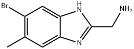 (6-bromo-5-methyl-1H-1,3-benzodiazol-2-yl)methanamine Struktur