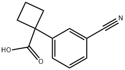 1-(3-cyanophenyl)cyclobutane-1-carboxylic acid Struktur