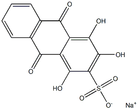 1,3,4-Trihydroxy-9,10-dihydro-9,10-dioxoanthracene-2-sulfonic acid sodium salt Struktur