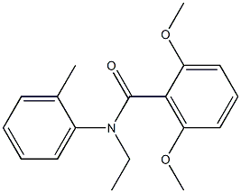 N-ethyl-2,6-dimethoxy-N-(2-methylphenyl)benzamide Struktur