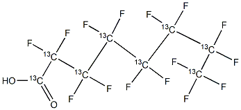 Octanoic-1,2,3,4,5,6,7,8-13C8 acid, 2,2,3,3,4,4,5,5,6,6,7,7,8,8,8-pentadecafluoro- Struktur