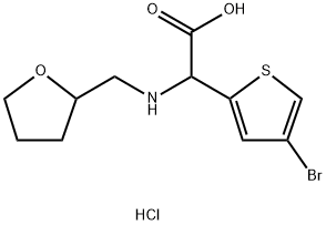 2-(4-bromothiophen-2-yl)-2-[(oxolan-2-ylmethyl)amino]acetic acid hydrochloride Struktur